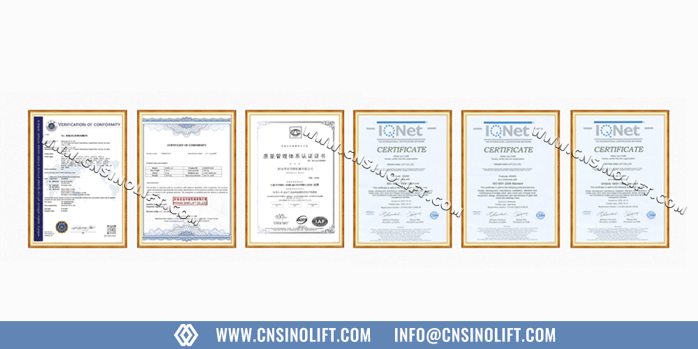 SINO LIFT CE and ANSI Certification