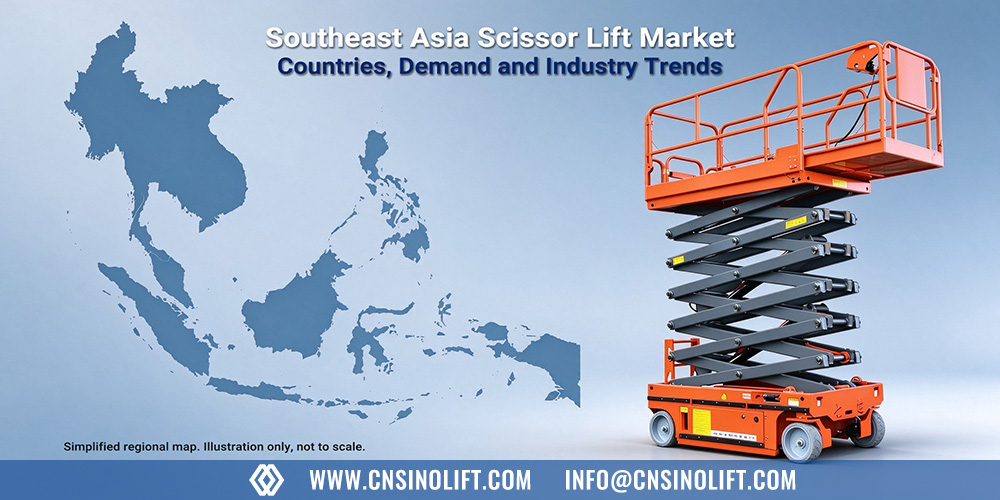Southeast Asia regional outline map for the scissor lift market