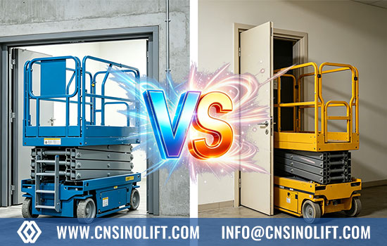 Standard vs narrow scissor lift comparison